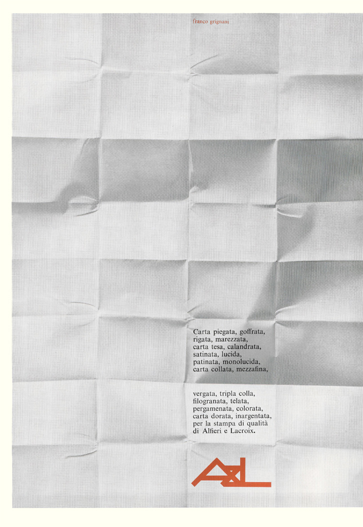 Franco Grignani, Ad for Alfieri & Lacroix, 1963